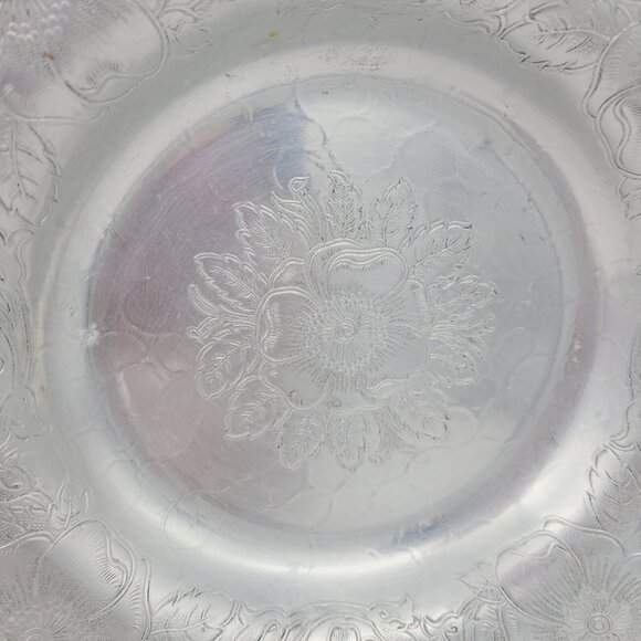 Vtg Hand Wrought Aluminum Serving Dish Bowl Floral Embossed Wilson Specialties - Picture 2 of 13
